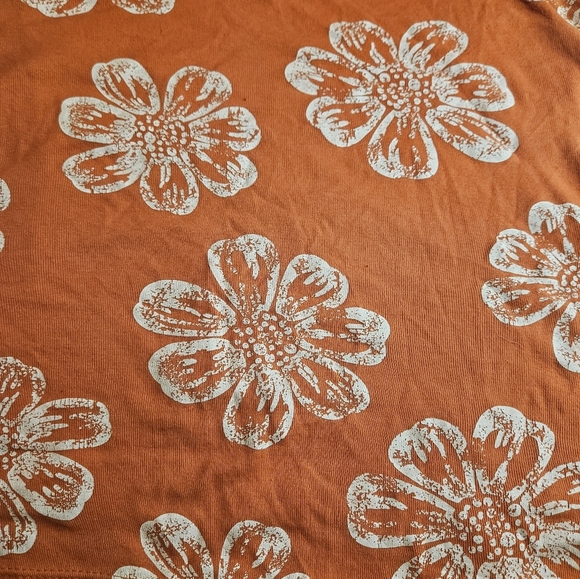 Willi Smith Womens Orange With White Flowers Throughout Tank Top Size Large - Picture 2 of 9